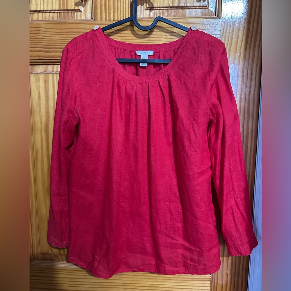 J. Crew Vibrant Red Blouse